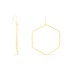 Créoles Roseane Hexagone Or Jaune