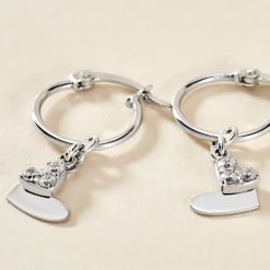 Créoles Salli Argent Blanc Oxyde De Zirconium