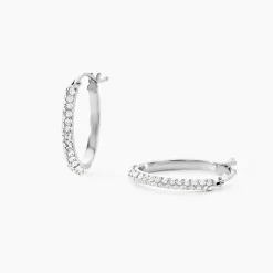 Créoles Sandrine Or Blanc Strass