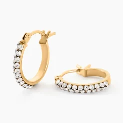 Créoles Sandrine Or Jaune Strass