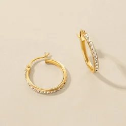 Créoles Sandrine Or Jaune Strass