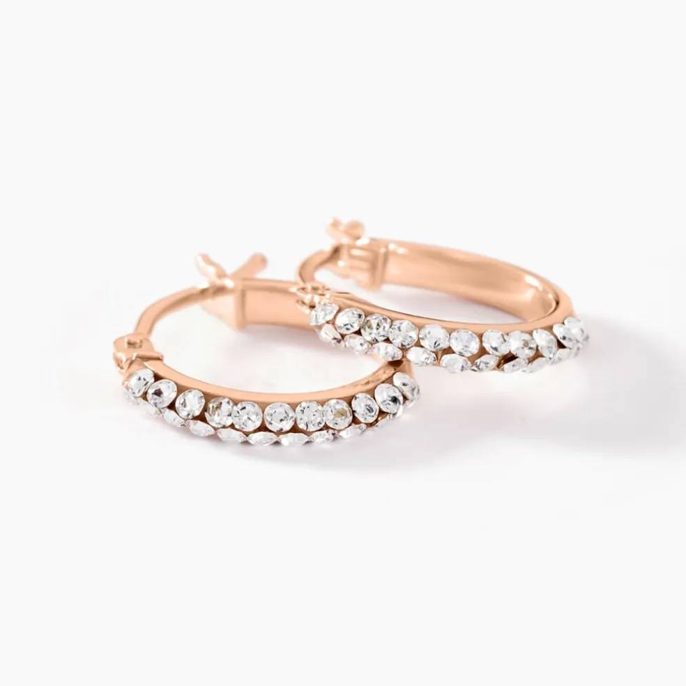 Créoles Sandrine Or Rose Strass