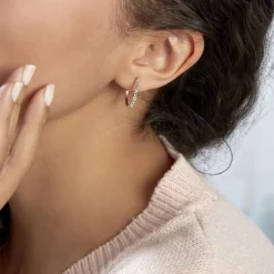 Créoles Sandrine Or Rose Strass