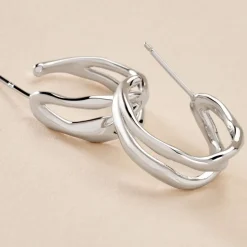 Créoles Shae Argent Blanc