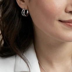 Créoles Shae Argent Blanc