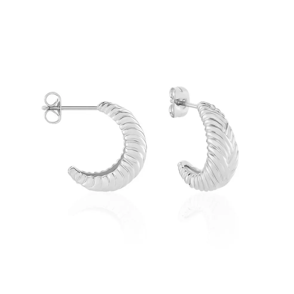 Créoles Shanice Argent Blanc