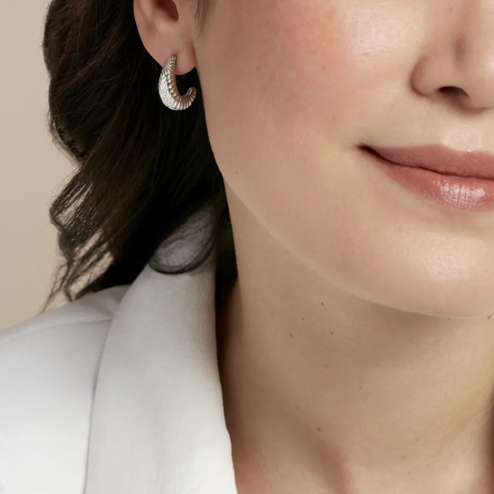 Créoles Shanice Argent Blanc