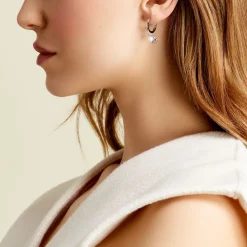 Créoles Shehla Argent Blanc Perle De Culture Oxyde De Zirconium