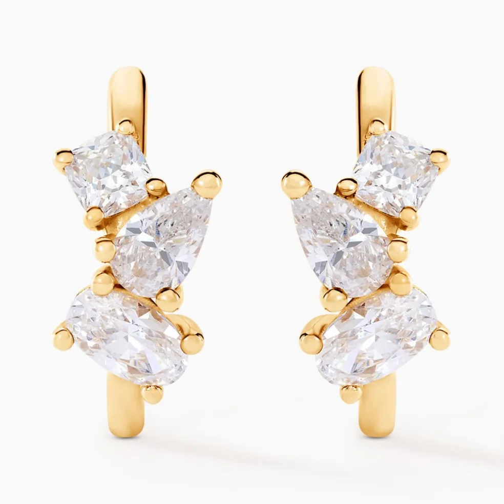 Créoles Shiny Garden Or Jaune Oxyde De Zirconium