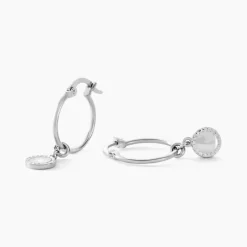 Créoles Sixties Argent Blanc