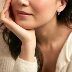 Créoles Sofia Argent Blanc