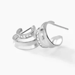 Créoles Soleïa Argent Blanc Oxyde De Zirconium