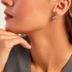 Créoles Soleïa Argent Blanc Oxyde De Zirconium