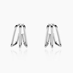 Créoles Stormie Acier Blanc