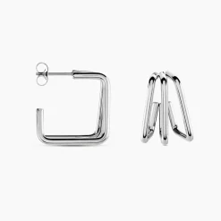 Créoles Stormie Acier Blanc