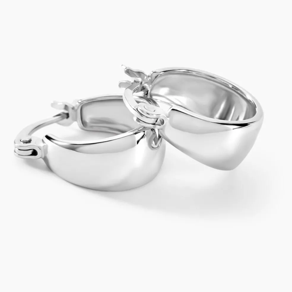 Créoles Suliac Argent Blanc