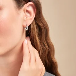 Créoles Suliac Argent Blanc