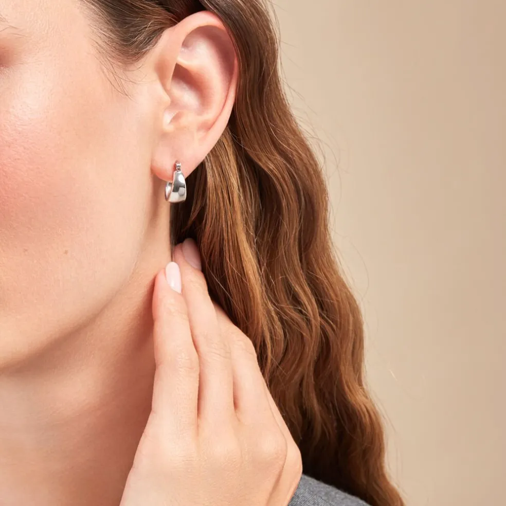 Créoles Suliac Argent Blanc