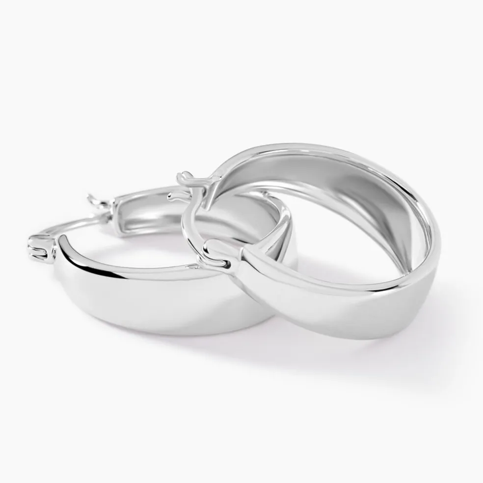 Créoles Suliac Argent Blanc