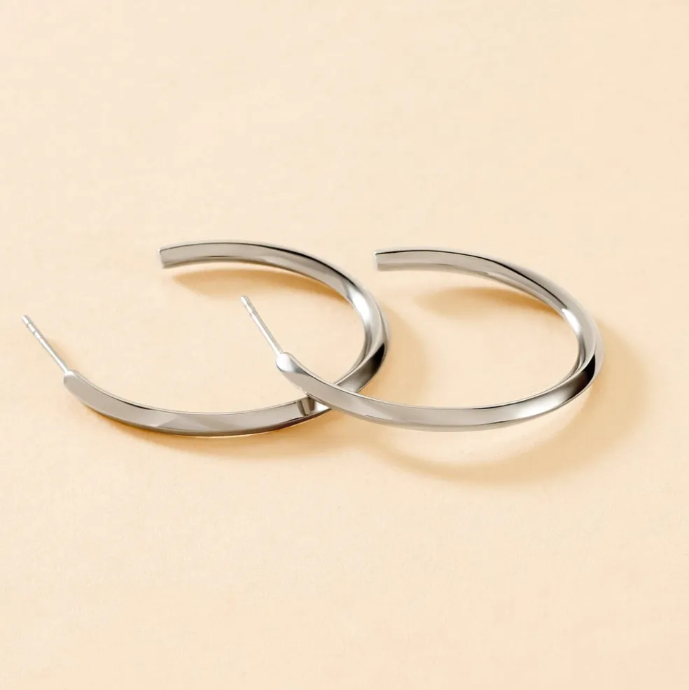 Créoles Tahaa Acier Blanc