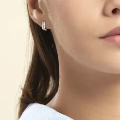 Créoles Timira Rondes Or Blanc Diamant