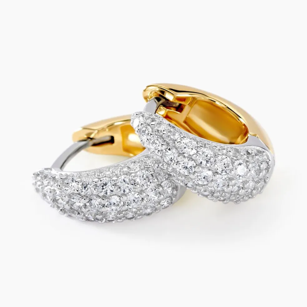 Créoles Tiwa Argent Bicolore Oxyde De Zirconium