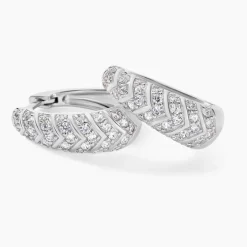 Créoles Tiwa Argent Blanc Oxyde De Zirconium