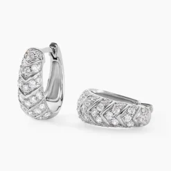 Créoles Tiwa Argent Blanc Oxyde De Zirconium