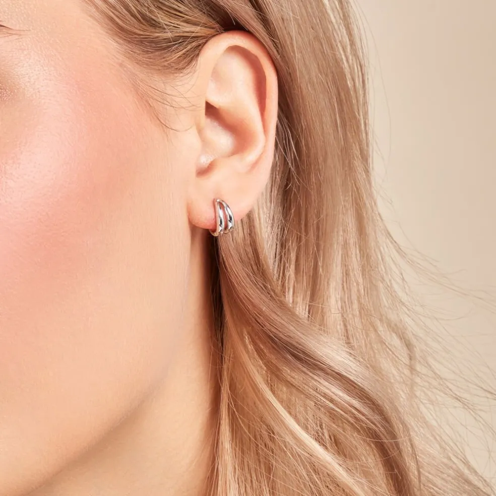 Créoles Two Argent Blanc