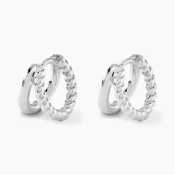 Créoles Two Argent Blanc