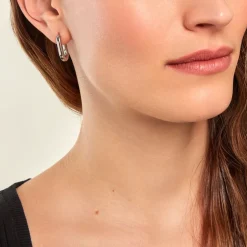 Créoles Urban Line Acier Blanc