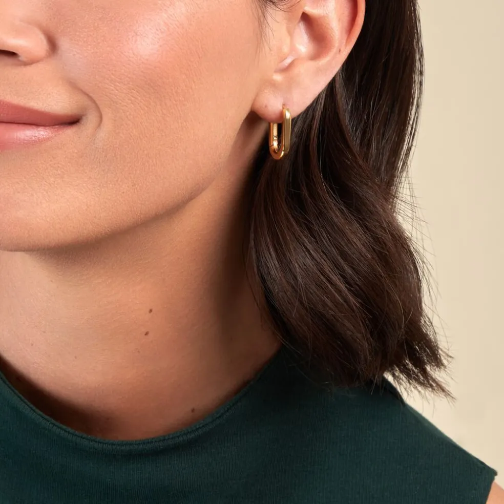 Créoles Urban Line Acier Doré