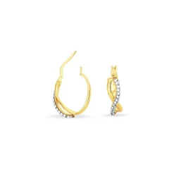 Créoles Ursella Or Jaune Strass