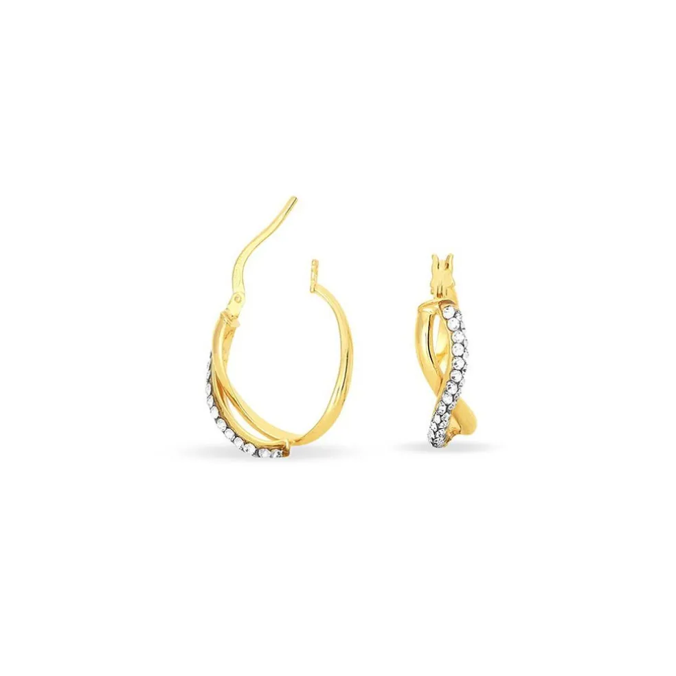 Créoles Ursella Or Jaune Strass