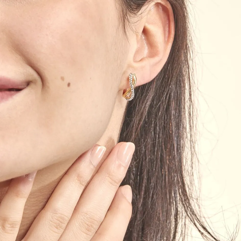 Créoles Ursella Or Jaune Strass