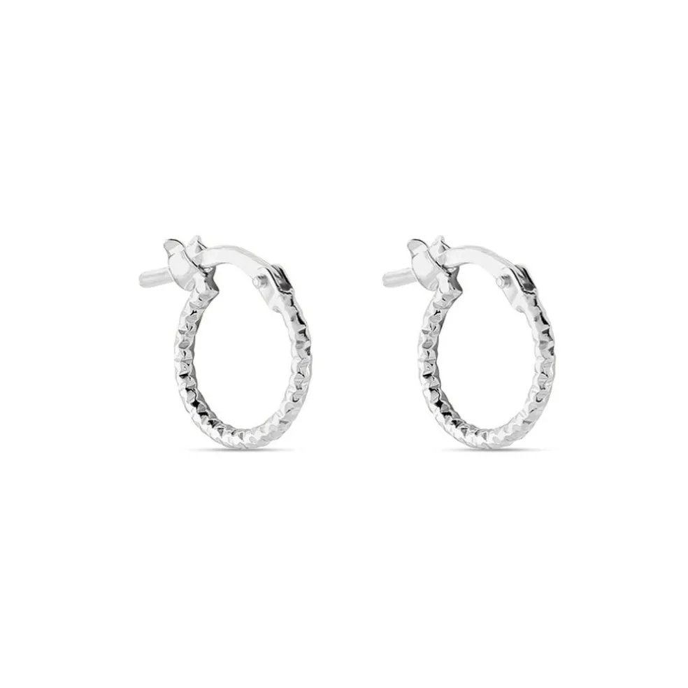 Créoles Valentine Argent Blanc