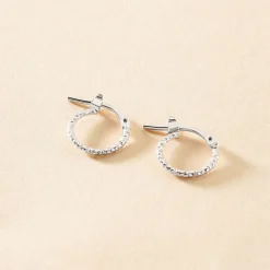 Créoles Valentine Argent Blanc