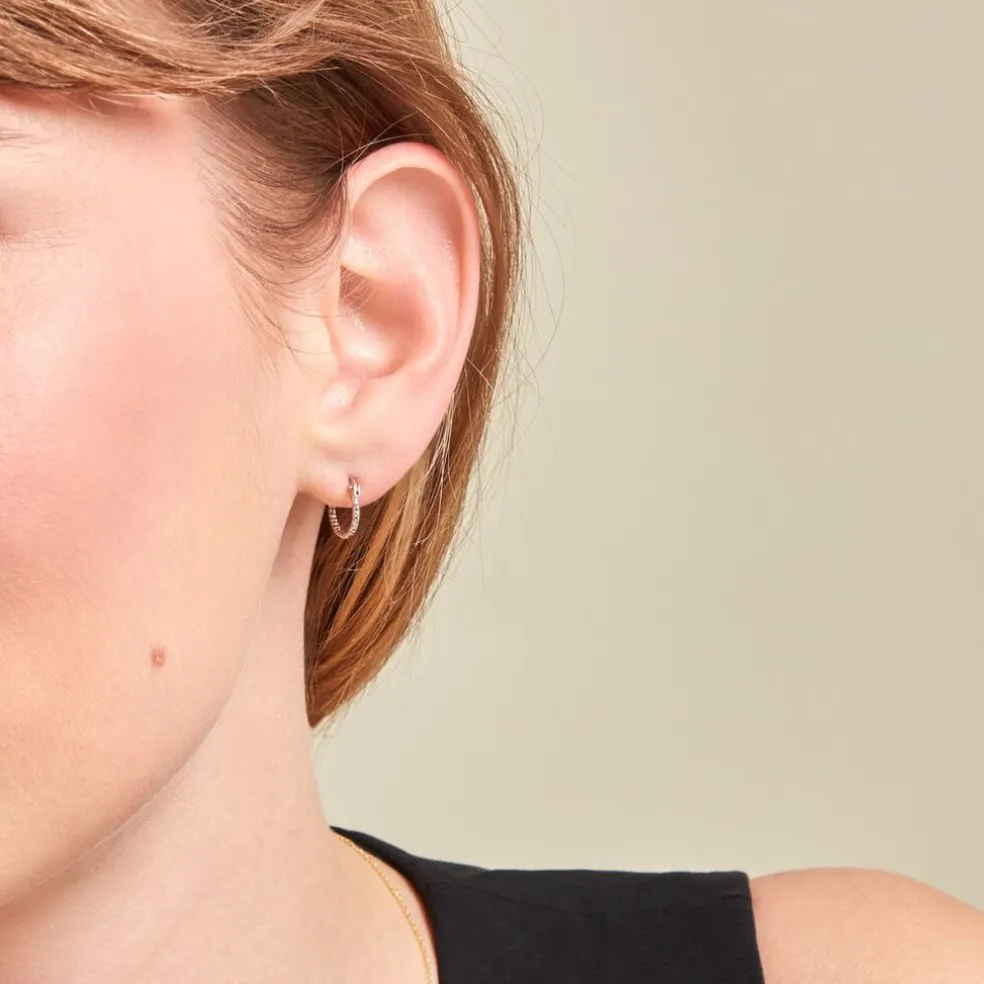 Créoles Valentine Argent Blanc