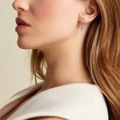 Créoles Ysee Argent Blanc Oxyde De Zirconium