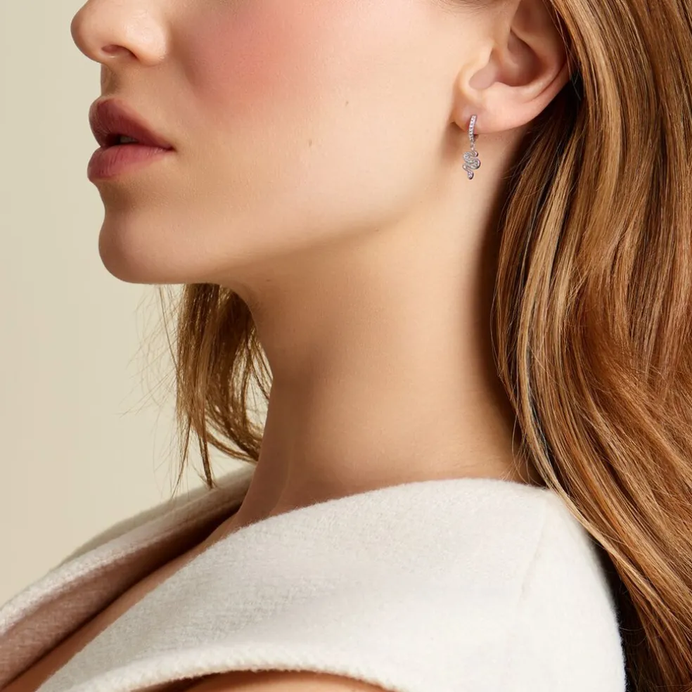 Créoles Ysee Argent Blanc Oxyde De Zirconium