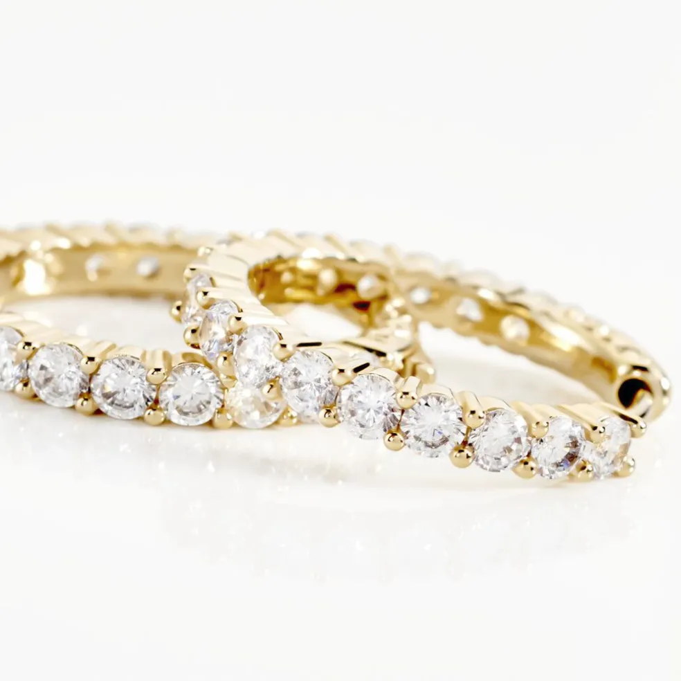 Créoles Zoelia Plaqué Or Jaune Oxyde De Zirconium