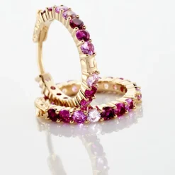 Créoles Zoelia Rondes Plaqué Or Jaune Pierres De Synthèse