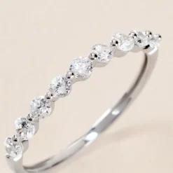 Demi Alliance Or Blanc Eclat D'etoile Oxyde De Zirconium