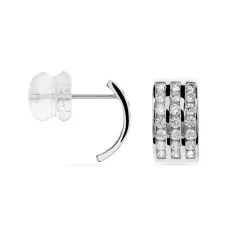 Demi Créoles Or Blanc Jacobea Oxyde De Zirconium