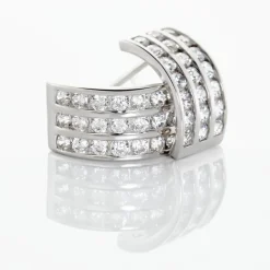 Demi Créoles Or Blanc Jacobea Oxyde De Zirconium