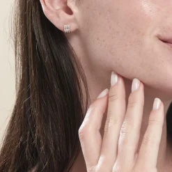 Demi Créoles Or Jaune Jacobea Oxyde De Zirconium