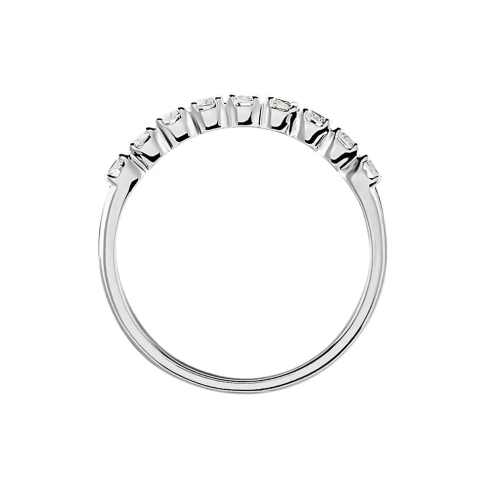 Demi-alliance Or Blanc Eloisa Diamant Synthetique