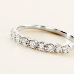 Demi-alliance Or Blanc Eloisa Diamant Synthetique