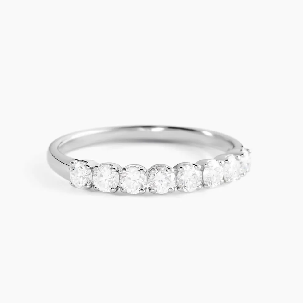 Demi-alliance Or Blanc Eloisa Diamant Synthetique