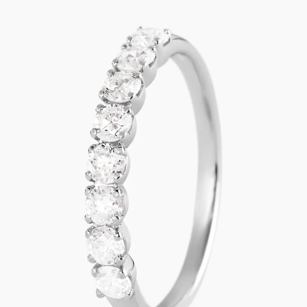 Demi-alliance Or Blanc Eloisa Diamant Synthetique